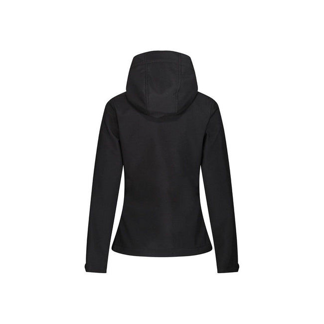Black-Classic Red - Side - Regatta Womens-Ladies Venturer Hooded Soft Shell Jacket