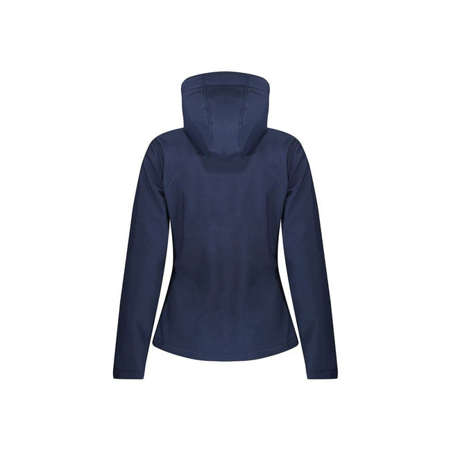 Navy - Side - Regatta Womens-Ladies Venturer Hooded Soft Shell Jacket