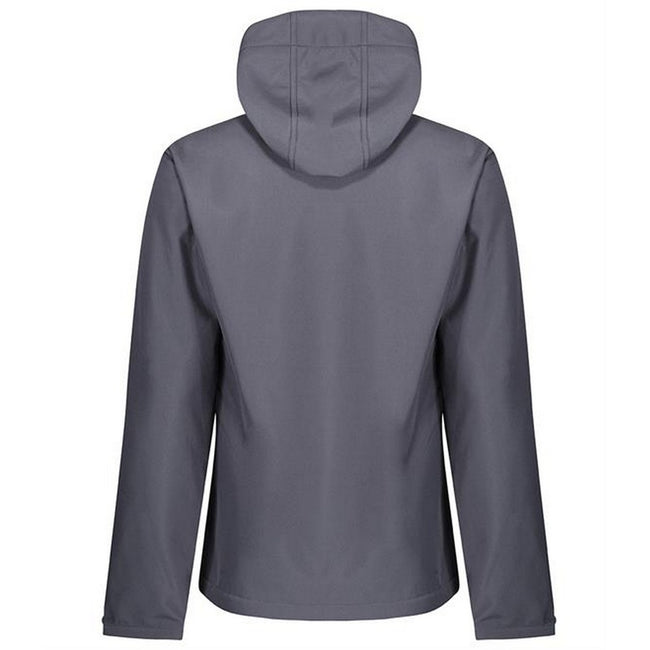 Seal Grey-Black - Back - Regatta Mens Venturer Hooded Soft Shell Jacket