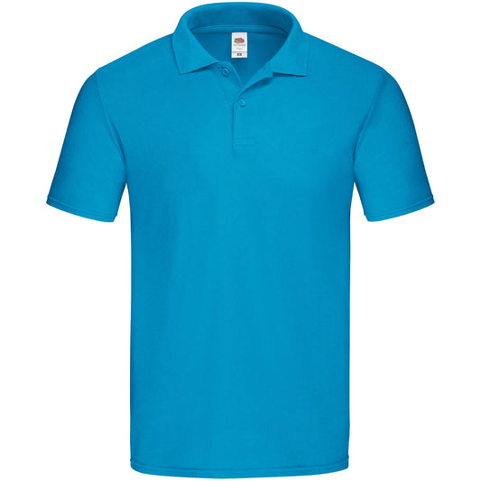 Azure - Front - Fruit Of The Loom Mens Original Pique Polo Shirt
