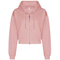 Dusty Pink - Front - Awdis Womens-Ladies Cropped Hoodie