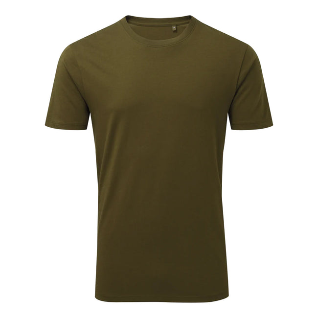 Khaki - Front - Anthem Mens Marl Organic T-Shirt