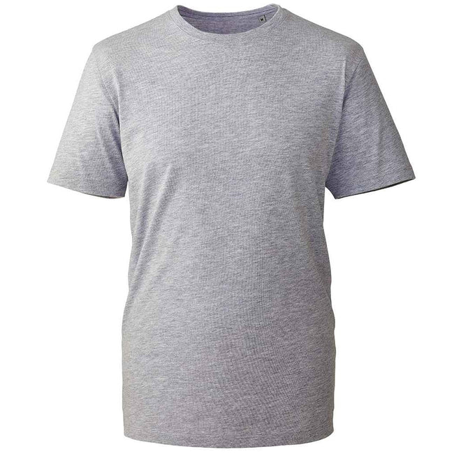Grey - Front - Anthem Mens Marl Organic T-Shirt