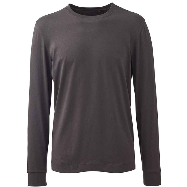 Charcoal Grey - Front - Anthem Mens Long-Sleeved T-Shirt