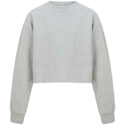 Heather Grey - Front - SF Minni Girls Crop Sweatshirt