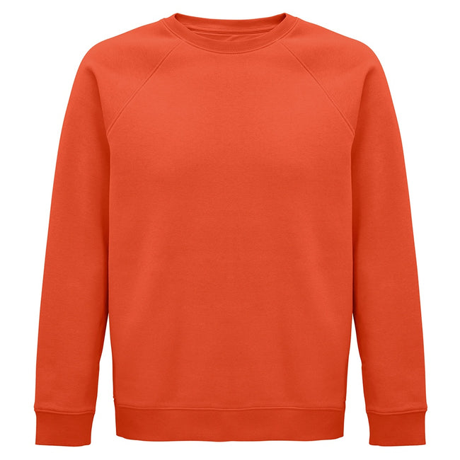 Burnt Orange - Front - SOLS Unisex Adult Space Organic Raglan Sweatshirt