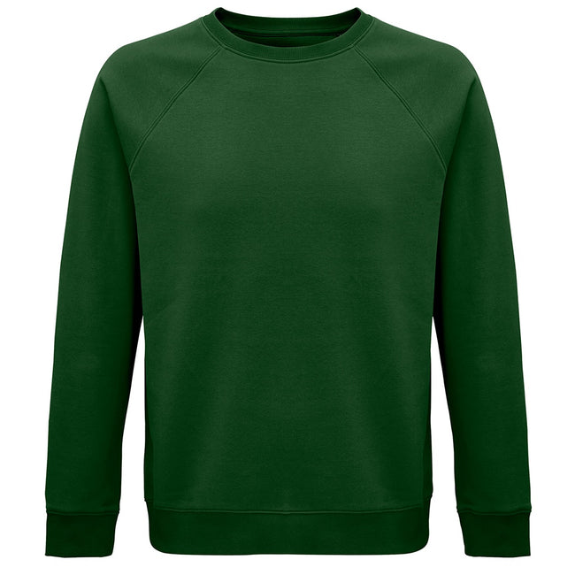 Bottle Green - Front - SOLS Unisex Adult Space Organic Raglan Sweatshirt