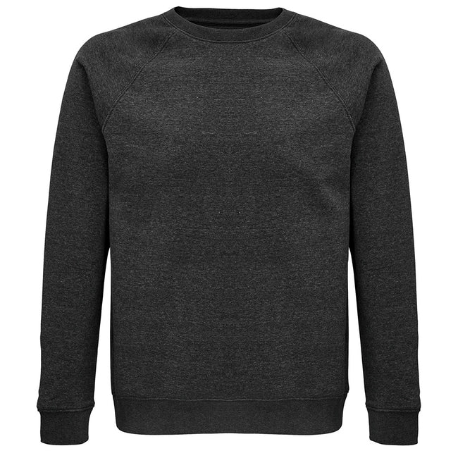 Charcoal Marl - Front - SOLS Unisex Adult Space Organic Raglan Sweatshirt