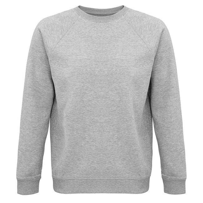 Grey Marl - Front - SOLS Unisex Adult Space Organic Raglan Sweatshirt