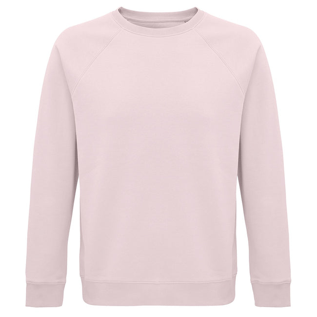 Pale Pink - Front - SOLS Unisex Adult Space Organic Raglan Sweatshirt