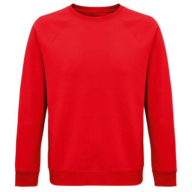 Red - Front - SOLS Unisex Adult Space Organic Raglan Sweatshirt