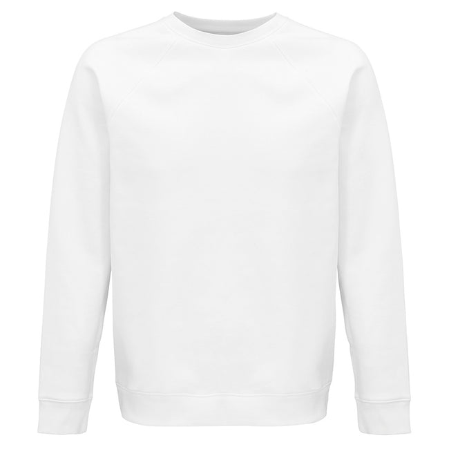 White - Front - SOLS Unisex Adult Space Organic Raglan Sweatshirt