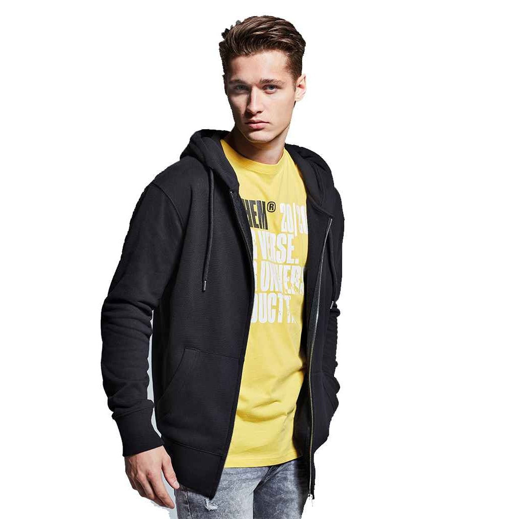 Black - Side - Anthem Mens Organic Full Zip Hoodie