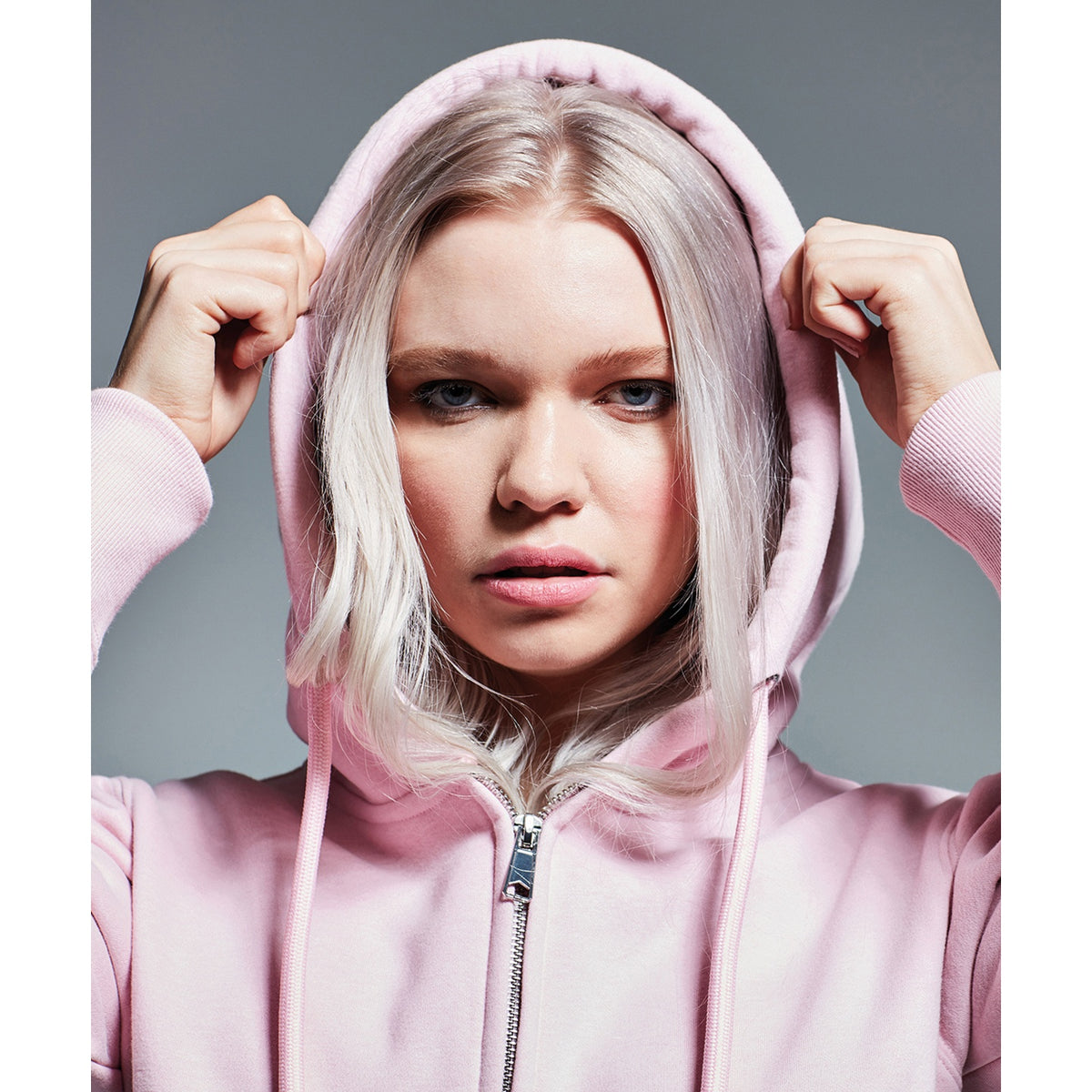Pink - Lifestyle - Anthem Womens-Ladies Organic Full Zip Hoodie