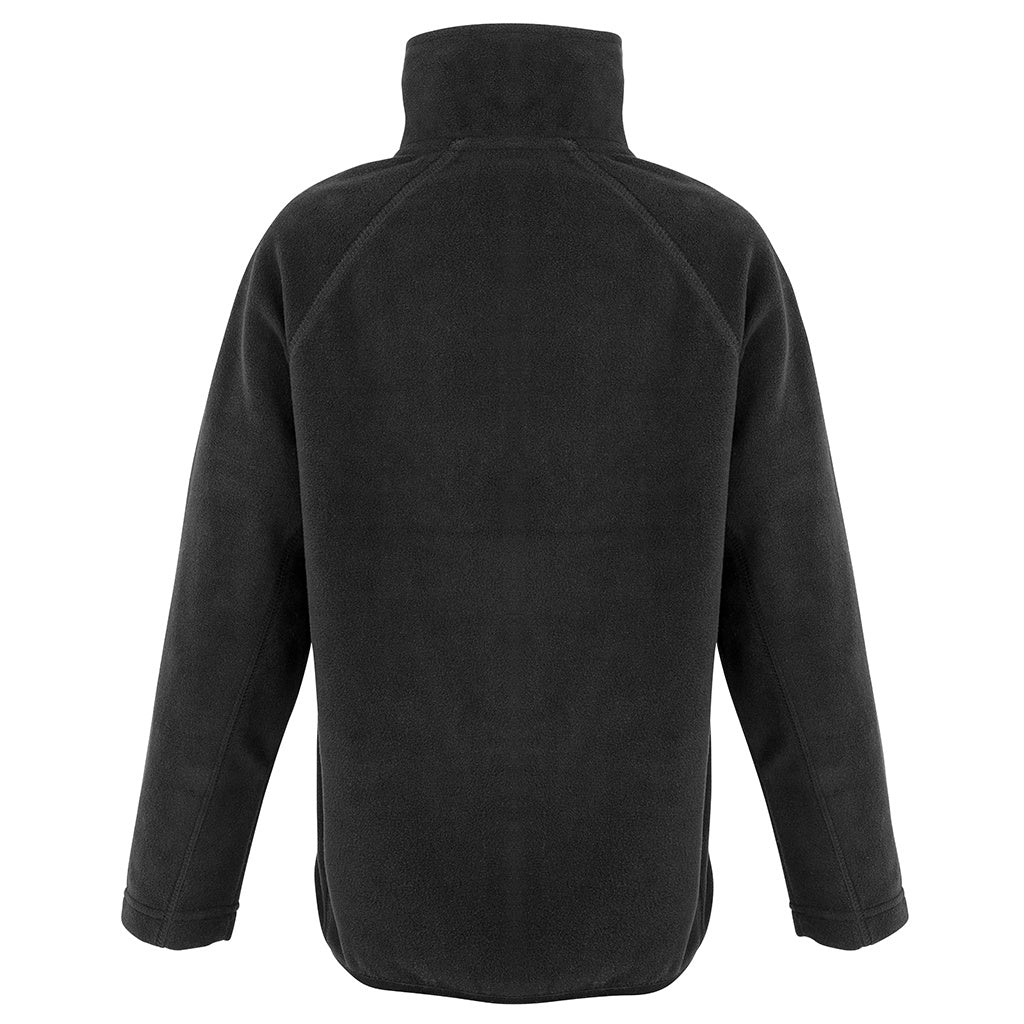Black - Side - Result Genuine Recycled Childrens-Kids Micro Zip Neck Fleece