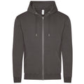 Charcoal - Front - Awdis Mens Organic Full Zip Hoodie
