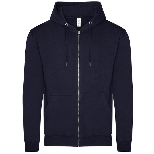 French Navy - Front - Awdis Mens Organic Full Zip Hoodie