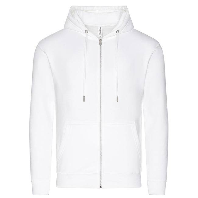 Arctic White - Front - Awdis Mens Organic Full Zip Hoodie