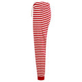 Red-White - Side - SF Womens-Ladies Stripe Lounge Pants
