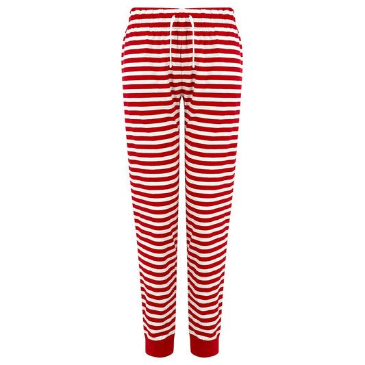 Red-White - Front - SF Womens-Ladies Stripe Lounge Pants
