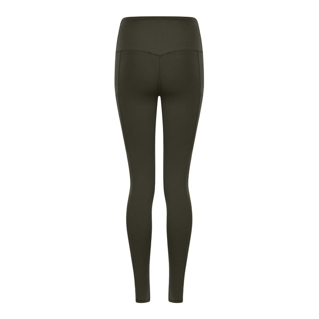 Olive Green - Back - Tombo Womens-Ladies Core Pocket Leggings
