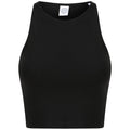Black - Front - SF Womens-Ladies Cropped Crop Top