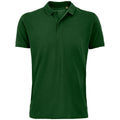 Bottle Green - Front - SOLS Mens Planet Pique Organic Polo Shirt
