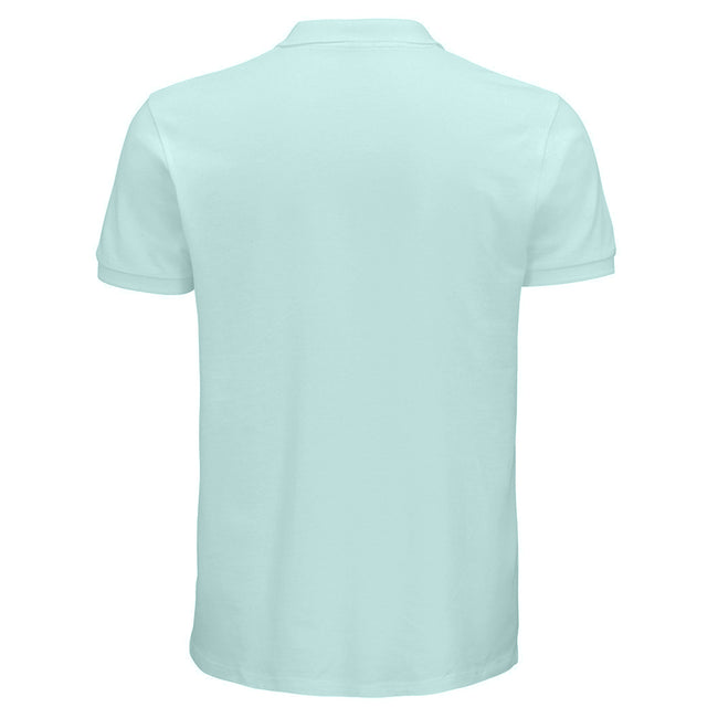 Arctic Blue - Back - SOLS Mens Planet Pique Organic Polo Shirt