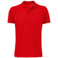 Red - Front - SOLS Mens Planet Pique Organic Polo Shirt