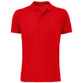 Red - Front - SOLS Mens Planet Pique Organic Polo Shirt