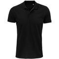 Black - Front - SOLS Mens Planet Pique Organic Polo Shirt