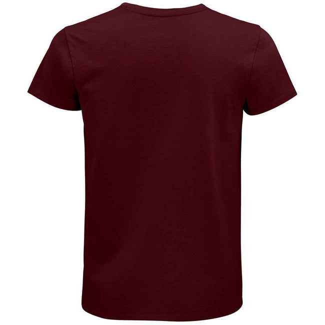 Burgundy - Back - SOLS Unisex Adult Pioneer Organic T-Shirt