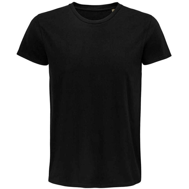 Deep Black - Front - SOLS Unisex Adult Pioneer Organic T-Shirt