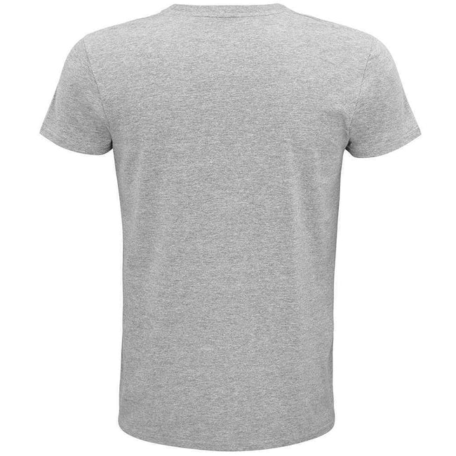 Grey Marl - Back - SOLS Unisex Adult Pioneer Organic T-Shirt