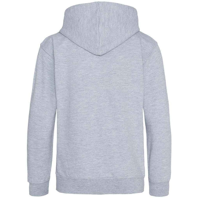 Grey Heather - Back - Awdis Childrens-Kids Heather Organic Hoodie