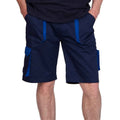Navy - Back - Portwest Mens Texo Contrast Cargo Shorts