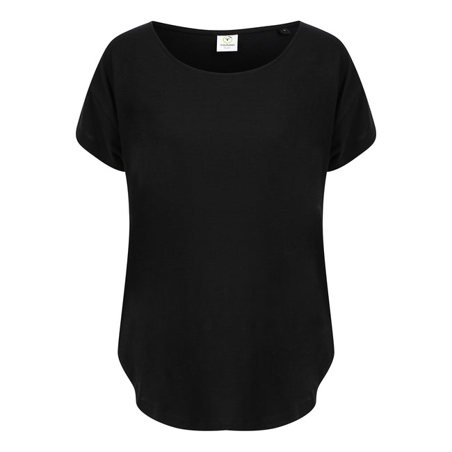 Black - Front - Tombo Womens-Ladies Scoop Neck T-Shirt