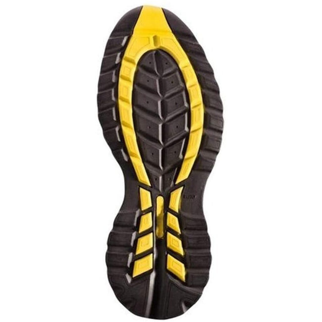 Black-Yellow - Back - Portwest Mens Steelite Lusum S1P HRO Suede Safety Shoes