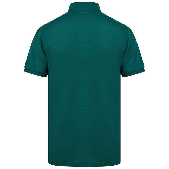 Bottle Green - Back - Henbury Mens Piqu Polo Shirt