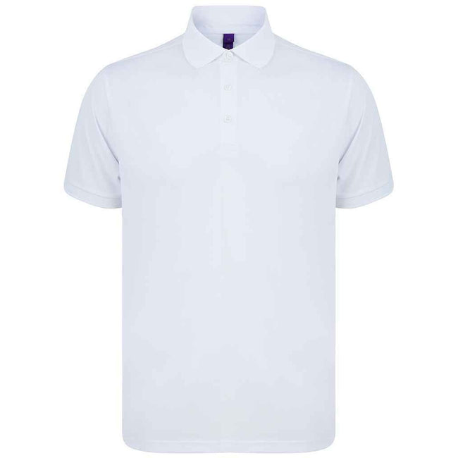 White - Front - Henbury Mens Piqu Polo Shirt