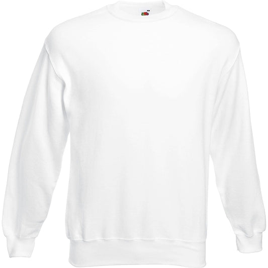 White - Front - Fruit of the Loom Mens Classic Plain Drop Shoulder Sweatshirt