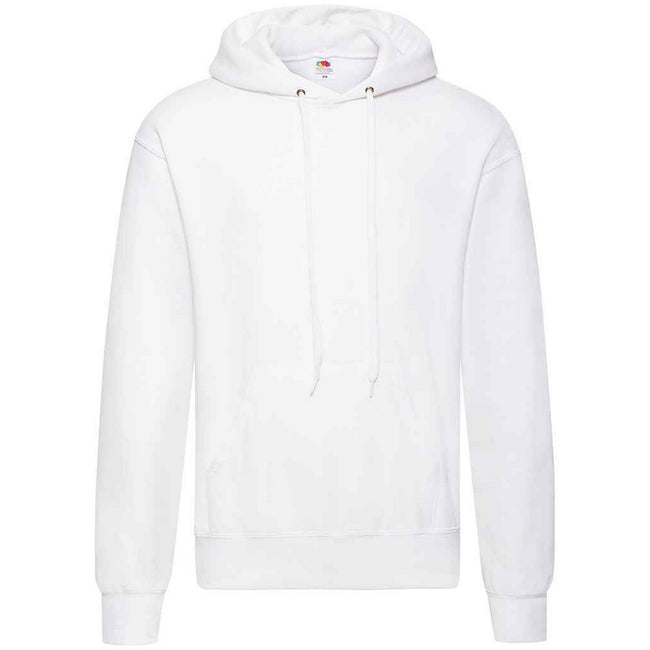 White - Front - Fruit of the Loom Mens Classic Heather Hooded Sweatshirt