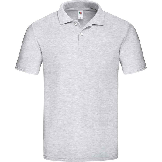 Heather Grey - Front - Fruit of the Loom Mens Original Pique Heather Polo Shirt