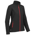 Black-Bright Red - Back - Stormtech Womens-Ladies Orbiter Soft Shell Jacket