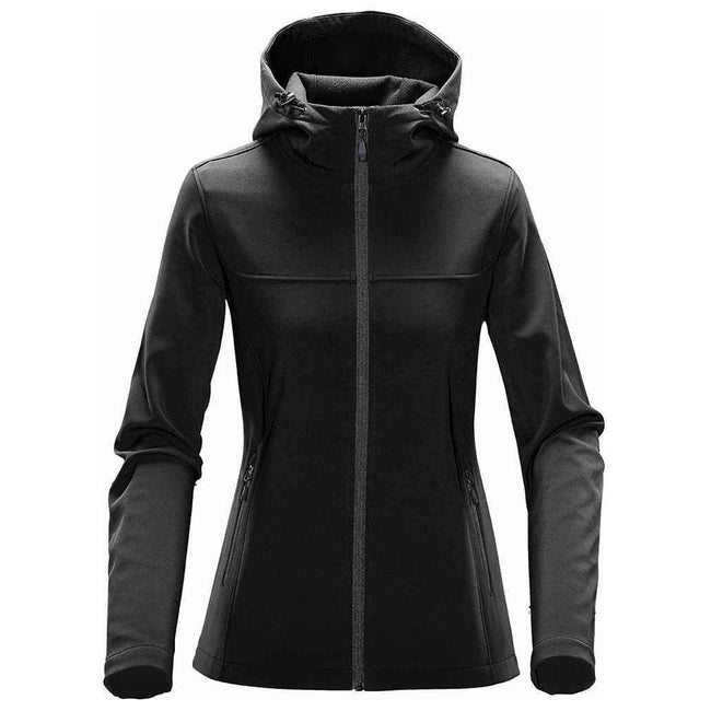 Black-Dolphin - Front - Stormtech Womens-Ladies Orbiter Hooded Soft Shell Jacket