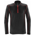 Black-Bright Red - Front - Stormtech Mens Pulse Zip Neck Fleece Top