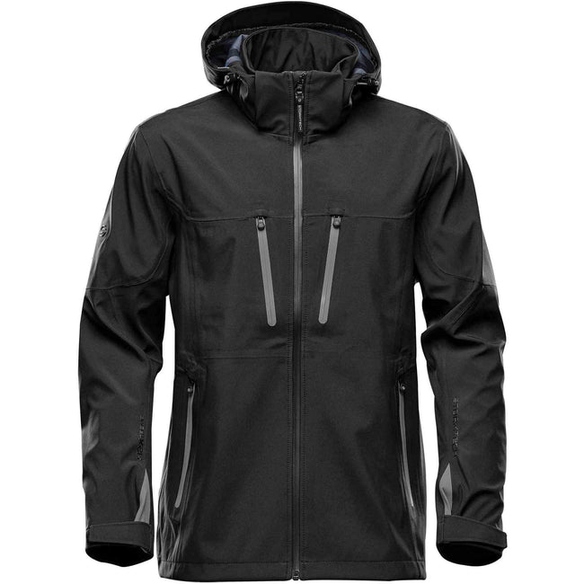 Black-Carbon - Front - Stormtech Mens Patrol Hooded Soft Shell Jacket