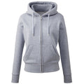 Grey Marl - Front - Anthem Womens-Ladies Organic Full Zip Hoodie