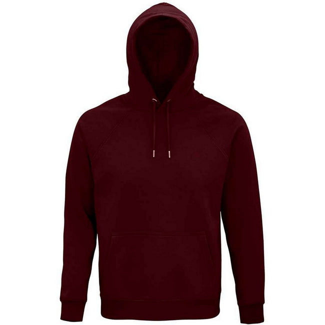 Burgundy - Front - SOLS Unisex Adult Stellar Organic Hoodie