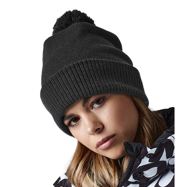 Charcoal - Side - Beechfield Snowstar Thermal Beanie